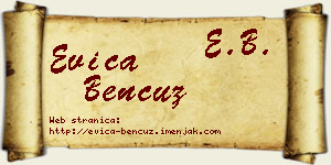 Evica Bencuz vizit kartica